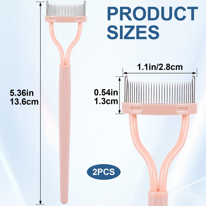 Alpinleux 2 Pcs Metal Eyelash Separator Tool, Eyelash Comb Separator,