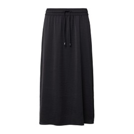 Satin Elastic Waist Midi Skirt, black, 40