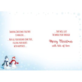 Piccadilly Greetings Traditional Christmas Card Aunt & Uncle - 9 x 6 inches