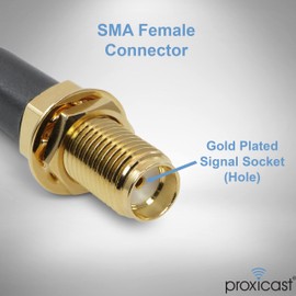 Proxicast 25 ft SMA Male to SMA Female Premium 400 Series Low-Loss Coax Cable (50 Ohm) - Antenna Lead Extender for 4G LTE, 5G Modems/Routers, Ham, ADS-B, & GPS (Not for TV or WiFi) (ANT-144-001-25)