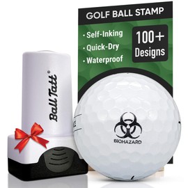 Golf Ball Stamp, Self-Inking Golf Ball Stamper, Golf Ball Marker, Reusable Golf Ball Marking Tool to Identify Golf Balls, Golfer Gift, Golfing Accessories for Men and Women, (Biohazard)
