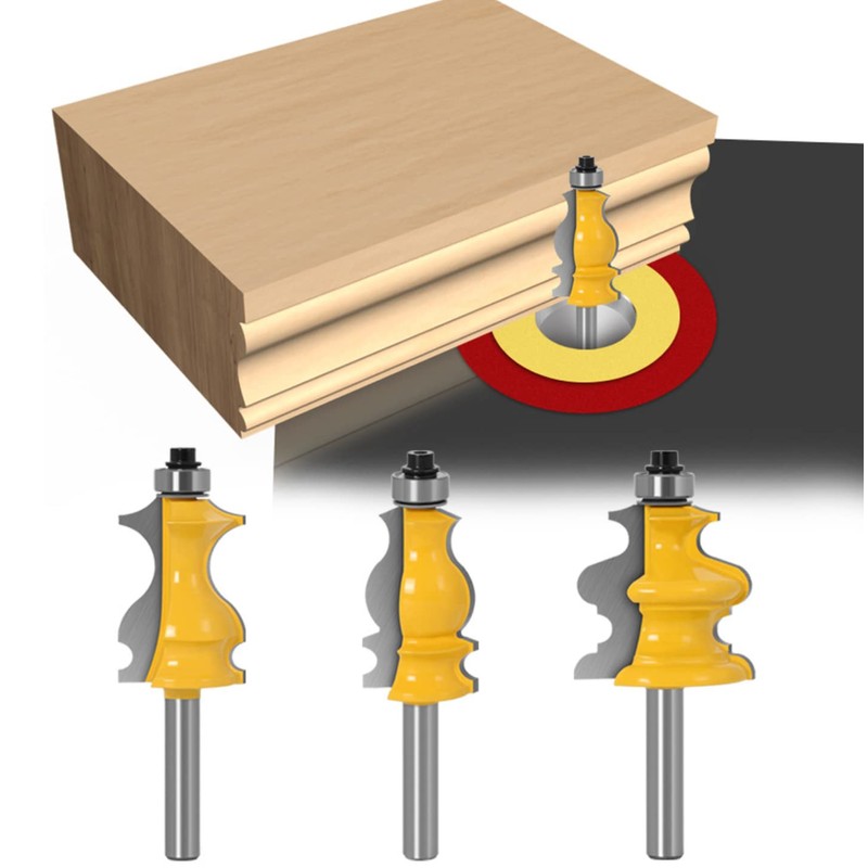 APlus 8 mm Shank Architectural Moulding Milling Cutter Set, Shaping