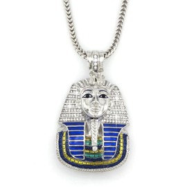Hip Hop Bling Silver Tone King Tut Pharaoh Pendant