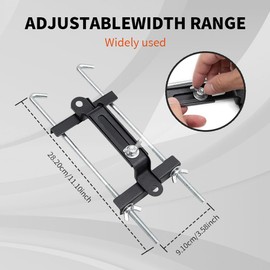 RGOAANC Adjustable Battery Hold Down, Universal Adjustable Battery Crossbar with J Bolt, Battery Hold Down Bracket, Rust-Resistant, Stainless Steel Battery Tie Down Kit Fits for Car, SUV, Truck