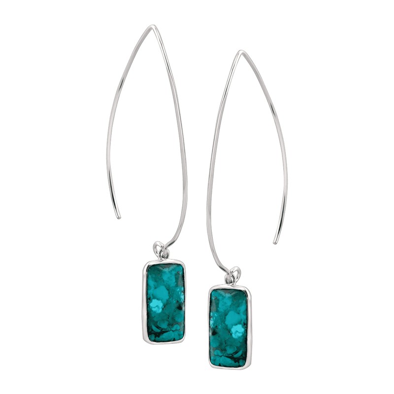 Silpada 'Oasis' Compressed Turquoise Drop Earrings in Sterling Silver
