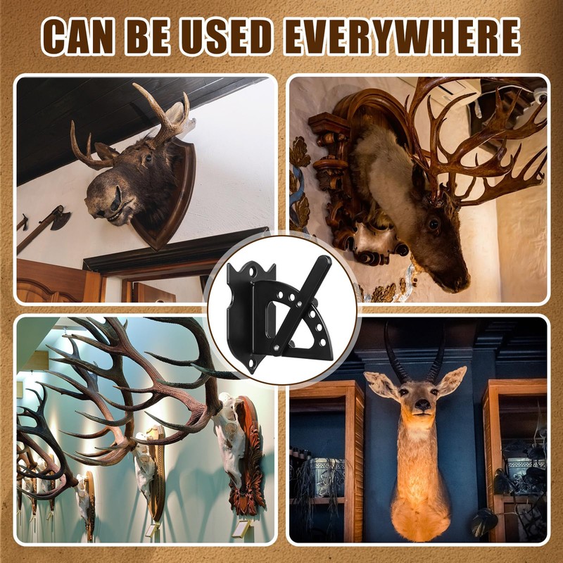 MorningRo 3 Pcs European Mount Skull Hanger Adjustable Deer Skull