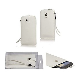DFV mobile - Executive case TEXTURED design with strap and closure magnet for star g9000 - white