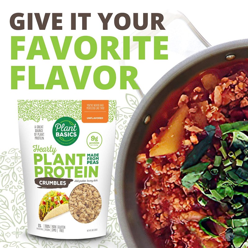 Plant Basics - Hearty Plant Protein - Unflavored Crumbles, 8
