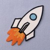 Rocket Embroidered Space Shuttle Applique Iron On Sew On Patch