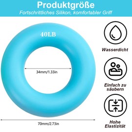 Ring Hand Grip Trainer, Pack of 3 Hand Grip Strengthener and Trainer Finger Trainer 50LB/40LB/30LB Grip Trainer Rings for Muscle Training Sports Fitness Orange Blue Green