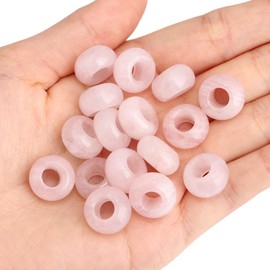 Nupuyai Large Hole Stone Loose Beads for Jewelry Making Pack of 30, Polished Rondelle European Beads fit Charms Bracelet