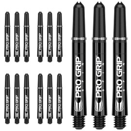 TARGET Darts 5 x Sets of Black Pro Grip Spin Dart Stems Intermediate - 15 Dart Shafts in Total