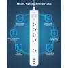 6Ft Power Strip Surge Protector, Flat Extension Cord - Outlet