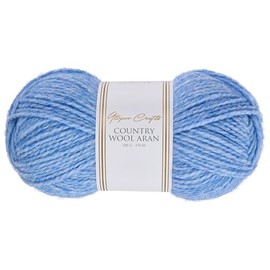 Utopia Crafts Country Wool Blend Aran Yarn for Knitting and Crochet 100g (1, Blue Bell Sky)