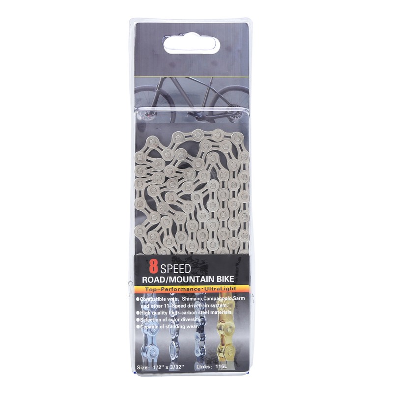 VG Sports 8 Speed Bike Chain Lightweight Half Hollow 1/2x3/32