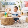 ECR4Kids SoftZone Tree Stump Stool Set, Flexible Seating, Chocolate, 3-Piece