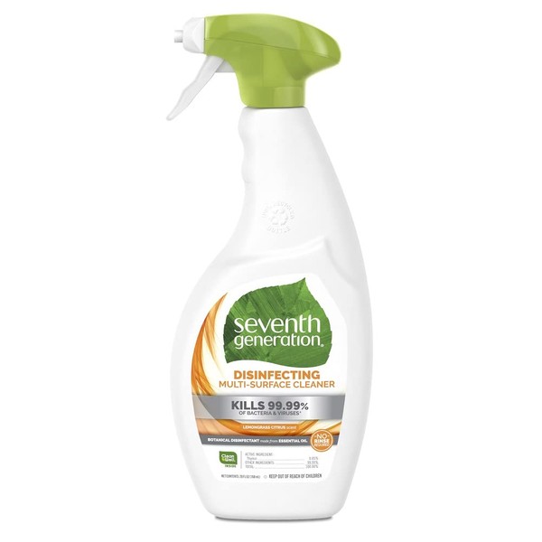 Seventh Generation Disinfecting Multi-Surface Cleaner, Lemongrass Citrus Disinfectant Spray, 26 Fl Oz