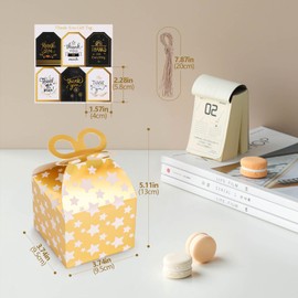 Bigqin Pack of 12 Cardboard Gift Boxes, 9.5 x 9.5 x 8 cm, Small Gift Box with Pendant and String, Boxes for Gifts, Party, Wedding, Christmas