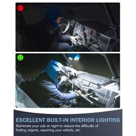 Lupar UTV Rear View Mirror with LED Light, Aluminum RZR Center Rearview Mirrors w/2 Types Mounting Bracke Fits 2020-2022 Polaris RZR PRO XP/4, 2017-2022 Polaris Ranger 500 570 900 XP 1000 XP/Crew