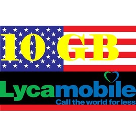 LycaMobile Prepaid SIM USA - 10GB 5G / 4G LTE - Unlimited International Calls and SMS - 30 Days