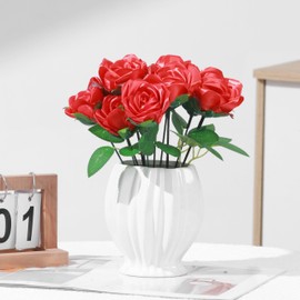 LatinaFlorista 200Pcs Premade Ribbon Rose Petals for Florist Crafting Ramos Forever Flower Bouquets,Floral Petalos De Rosas Eternas Rose Arrangements Supplies for Wedding,Anniversary