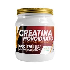 Creatina Monoidrato 600 Grammi - 176 Dosi - 100% Polvere pura - Solubilità ottimale - Senza additivi - Gusto Neutro - Creatine per Crescita Massa Muscolare, Forza e Resistenza - Integratore Alimentare