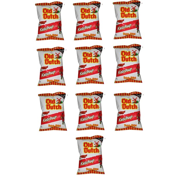 10 Bags of Old Dutch Ketchup Chips (10 x 40G) Bundle {Imported from Canada}