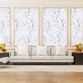 WENMER Beige Floral Wallpaper 17.71" x 472" Beige Floral Peel and Stick Wallpaper Modern Floral Removable Wallpaper for Bedroom Cabinets Kitchen Backsplash Staircase