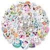 AUCEKO 50PCS Multicolor Cartoon Rabbit Stickers, Vinyl, Glossy, Waterproof, Reusable,