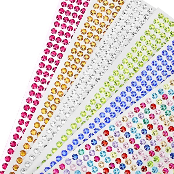 ZORTVUL Glitzersteine Gesicht, 3024 Stück Glitzersteine Selbstklebend, 6 Blätter Strasssteine