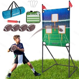 GOODLYSPORTS Football Toss Game with 4 Inflatable Balls + 66" Throwing Target - Football Target Practice for Kids + Football Gifts for Boys 8-12 - Carnival Games for Kids + Yard Games for Adults