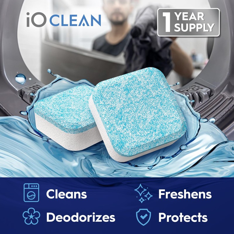 iO CLEAN Washing Machine Cleaner Descaler Tablets, 24 Count (1