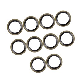REPAIROCK 10pcs M12 Bronze Tone Car Engine Oil Drain Crush Flat Bonded Washer Gaskets Auto Replacement Parts