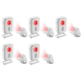 Greencycle Motion Sensor Doorbell, Wireless Door Chime for Business Entry , Indoor Motion Sensor Door Chime with LED Light, Adjustable Volume, Loud Speaker Alert, for Store, Office(5PK)