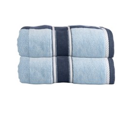 Lavish Home 2-Piece Towel Set - 35x70in Extra Large Bath Towels - 500 GSM 100% Cotton Bath Towels - Absorbent Sheets for Shower, Gym, Spa, and Dorm Room (Navy)