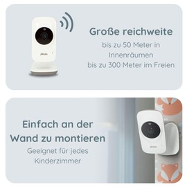 Alecto DVM-71 Baby Monitor with Camera - Long Range - Swivelling Camera - Expandable - VOX Function - White