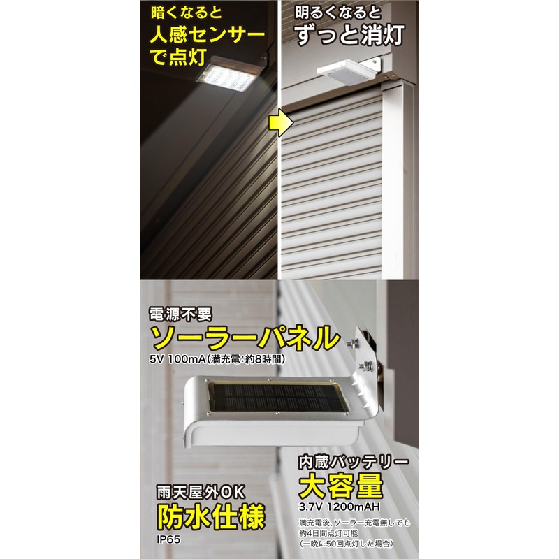 FUNKS Solar Light, Motion Sensor, Magnet, Outdoor, Waterproof, Motion Sensor,