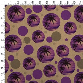 GRAPHICS & MORE Purple Sunset Beach Palm Tree Hawaii Paradise Premium Kraft Gift Wrap Wrapping Paper Roll
