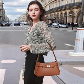 Myhozee Handbag Women's Shoulder Bag Small - Elegant Crossbody Bag Women's with 2 Shoulder Straps Bag Shoulder Bag Handbags Top Zip Hobo Shoulder Bag for Women Women Dating Party Shopping, brown