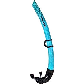 Tilos Spawn Camo Snorkel | Pro-Grade Open-Top Design for Spearfishing & Freediving | Hydrodynamic Stealth Tube with Rotatable Mouthpiece (Blue Camo)