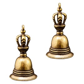 Milisten Mini Hand Bell Brass Vintage Bells: Copper Bell DIY Crafts Christmas Tree Decoration Bells 2 Pieces Key Chain Pendant Jewellery Making Accessories