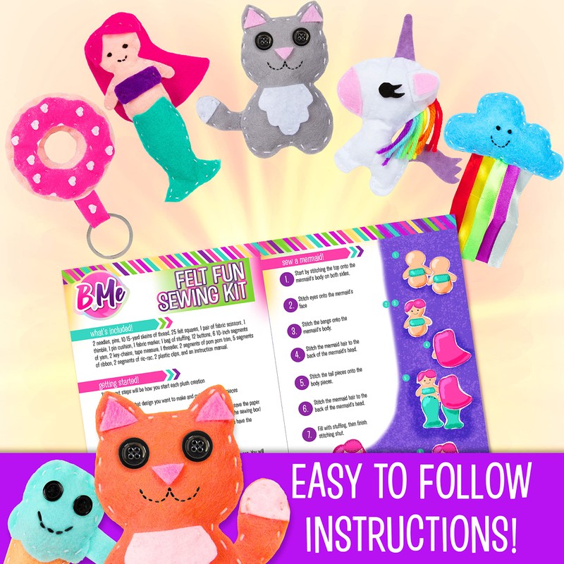 Creative Kids Felt Sewing Kit - Craft 15+ Characters -