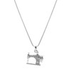 Spinningdaisy Silver Plated Crystal Sewing Machine Necklace