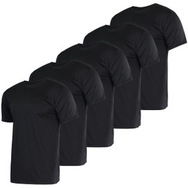 Real Essentials - Pack of 5 Men’s Active Quick Dry Fit Crew Neck T-Shirts Athletic Gym Workout Short Sleeve Tee Tops Camisas para Hombres Summer - Medium - Set 8