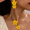 Flower Necklaces Earrings for Women White Spring Earrings Flower Jewelry