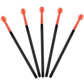 Cepillos para pestañas, 50PCS/PACK Cepillo de pestañas de silicona desechable Varitas para rímel Aplicador Cepillo para cejas Suministros extensión Herramientas maquillaje (forma esférica), Sil