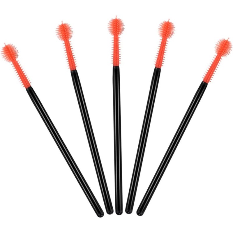 Cepillos para pestañas, 50PCS/PACK Cepillo de pestañas de silicona desechable