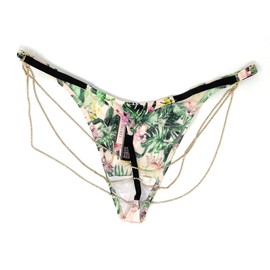Victoria's Secret Bombshell Shine Panty, Light Pink Floral/Chains, Medium
