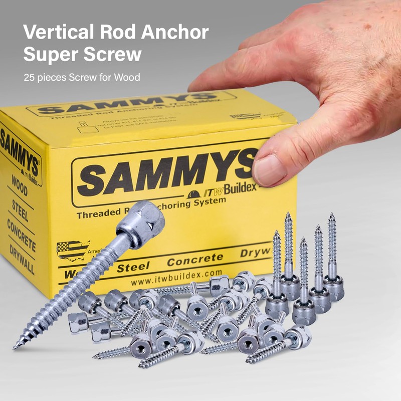 Sammys 8009925-25 Vertical Rod Anchor Super Screw with 3/8 in.