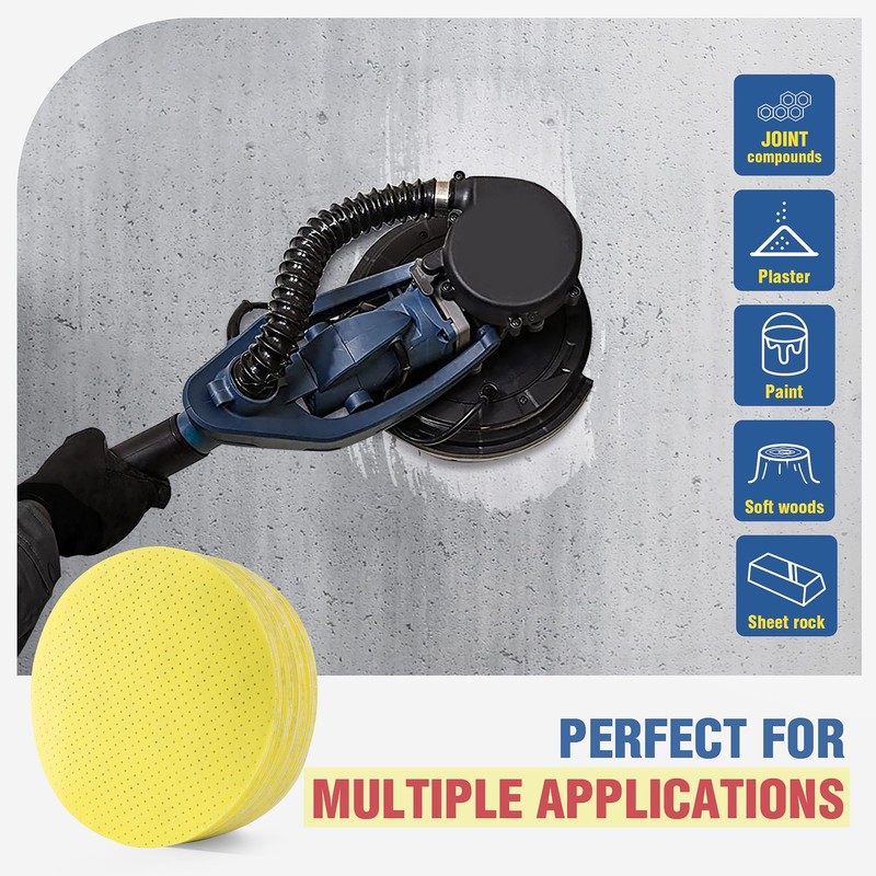 Selead Sandpaper 225 mm Velcro Durable Sanding Pads Pack of